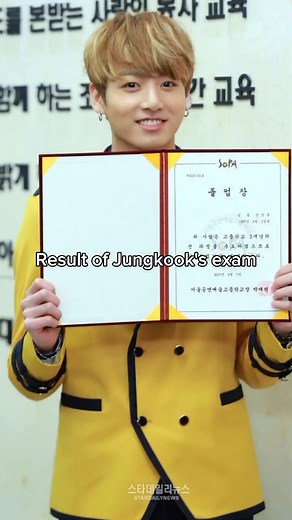 Results of Jungkook's exam #jungkook #BTS #btsarmy #kpop #fyp #viral #foryou