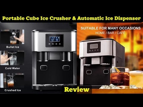 Portable Cube Ice Crusher & Automatic Ice Dispenser – Cold Water & Crushed Ice Maker