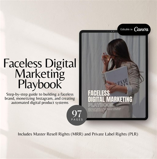 Faceless Digital Marketing Ebook Digital Marketers Faceless Instagram Marketing Strategies Online Marketing Faceless Guide W PLR MRR Rights - Etsy