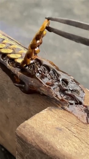 Copper chain extraction process. #shorts