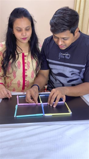 2 Pen Move Challenge 😱 5 Box Se 7 Box Kaise Banaye? 🤯🔥 #shorts #funny #couple #challenge