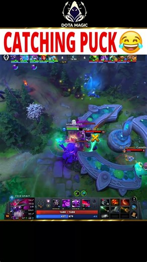 Catching Puck is teamwork 😂 #dota2