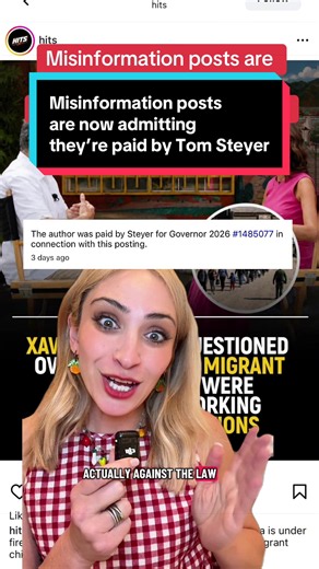 Replying to @TheGaby tom Steyer’s misinformation posts are starting to disclose that they are, in fact, paid advertising by Tom Steyer…. HOW CAN ANYONE STILL VOTE FOR THOSE EVIL BILLIONAIRE!?!?!? #tomsteyer #californiagovernor #californiaelection #californialaw #billionaires