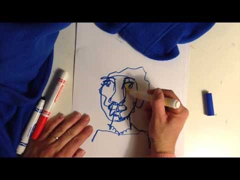 How to do a Blind contour line drawing