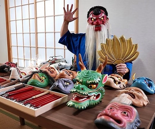 Watch a Japanese Master Mask Maker Craft a Tengu Mask from Wood