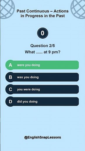 5 Past Continuous Questions! 🇬🇧 | English Grammar Shorts #easyenglisheveryday #englishlearningclass