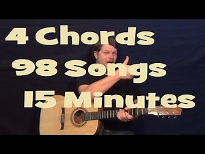 98 Songs, 4 Chords, 15 Minutes - Easy Guitar Lesson How to Play Tutorial G Em C D - Beginner Songs