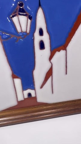 10”x10” Vintage Mid-century Decorative Ceramic Tile Depicting a European Street Scene - Etsy