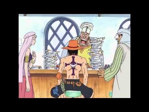One Piece - Ace Eating in Alabasta Scene