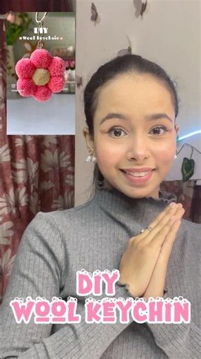 Viral wool keychin🧶 #diykeychain #woolencraft #keychain #diy #craft #youtubeshorts #artstrokegirl