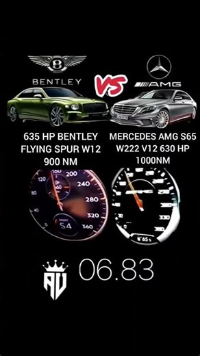635 hp #Bentley flying #spur vs 🇩🇪 #AMG s65 w222 #drag