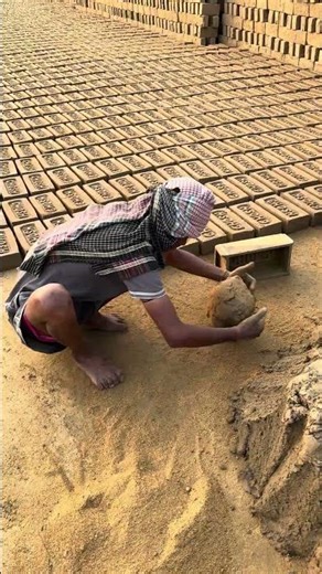 Brick Making by Hand | Village Traditional Style 🧱🔥#brickmaking #brickfactory