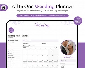 Notion Wedding Planner Template & Honeymoon Planner
