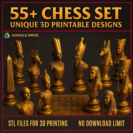 55+ Chess Set STL Mega Pack | 3D Printable Chess Pieces Collection | Fantasy, Movie & Historical Themed Chess Models | Digital Download - Etsy