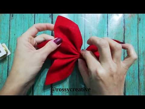 Cómo hacer Flores Navideñas Fácil y Rápido con fieltro, listón o papel