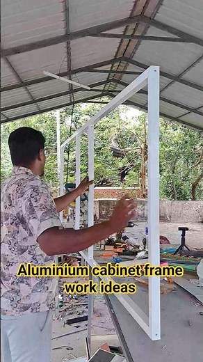 aluminium cabinet frame assemble tricks #youtubeshorts #aluminium #wardrop #work #carpentry