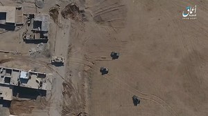 ISIS drone dropping a bomb on a Iraqi humvee (February 24 2017)