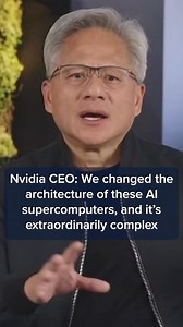 93K views · 1K reactions | Nvidia CEO Jensen Huang on changing the architecture of AI supercomputers: "The architecture is completely different and it's extraordinarily complex." cnb.cx/3Z8AKw2 | CNBC | Facebook