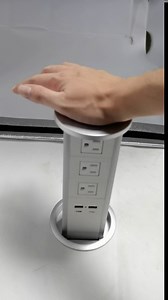 Automatic Retractable pop up Socket，Pop Up Outlet for Countertop，Receptacle Power Strip，Recessed Outlet for Kitchen Counter Conference Desk Office USB Fast Charging (Silver)
