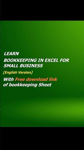 Free Bookkeeping in Excel With Free Download | link in comment #shortsfeed #exceltips