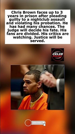 Chris Brown Faces Up to 3 Years in Prison After Pleading Guilty to Nightclub Assault 😳⚖️🔒
