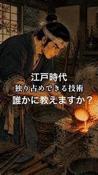 江戸時代の暮らし | 独り占めできる技術。あなたなら教えますか? #江戸時代 #江戸時代の暮らし #江戸生活 #江戸瓦版 #歴史雑学 #日本史 #雑学 #歴史 #住友 #蘇我理右衛門 #Shorts