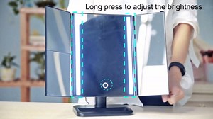 DUcare Makeup Mirror Vanity with Lights【Update】 2X 3X 10x Magnification, Lighted Makeup Mirror, Trifold Makeup Mirror, Dual Power Supply, Portable LED Makeup Mirror, Touch Screen-White Women Gift