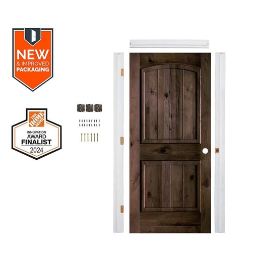 Reviews for Krosswood Doors 30in.x80in. Knotty Alder Left-Hand Black Stain V-Groove Wood Assembly Required Interior Door Kit w/ Quick Assemble Jamb | Pg 1 - The Home Depot