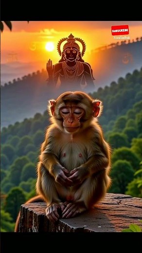 Pure devotion, peace, and divine presence #yuvasadhak #cartoon #funny #monkey