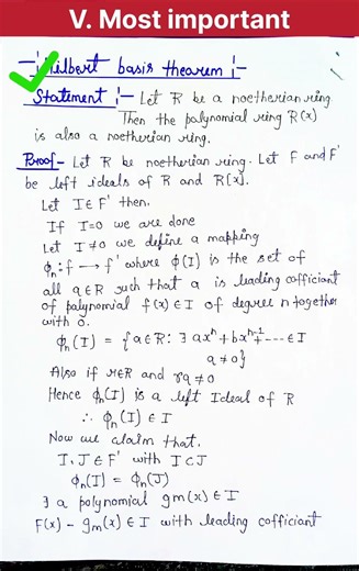 #Hilbert basis theorem#M.Sc.(math), Sem.-4th, Paper- Module theory#