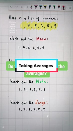 Do you remember how to calculate the averages? #average #mmm #mean #median #mode #fyp #viraltiktok #math