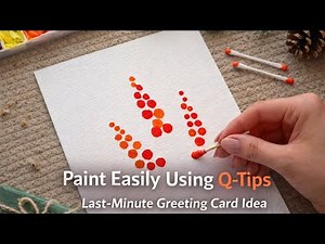 Paint 2 Beautiful Christmas Cards Easily | Q-Tip Watercolor Art Tutorial #wocol #christmas