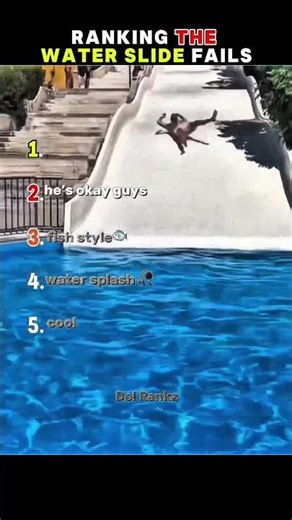 Ranking The Water Slide Fails #fails #ranked #shortsvideo