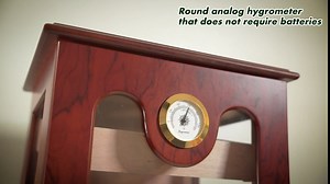 Novalife Panorama Display Cigar Humidor - Humidifier Storage Box for 75-100 Cigars - Hygrometer, Gold-Plated Hinges & Handcrafted Finish - Cedar Wood Case for Moisture Control - Gift for Men