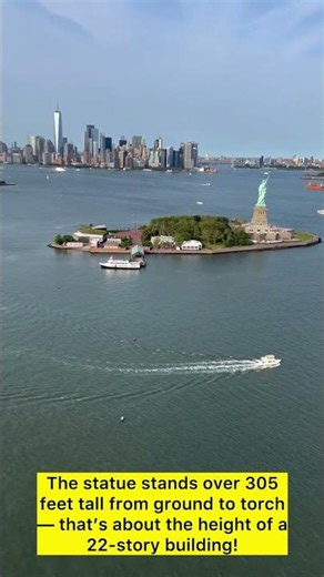 Helicopter View of the #statueofliberty 🚁🗽 | Amazing Facts!” #decodeamerica