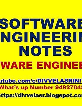SOFTWARE ENGINEERING NOTES | SE NOTES | SOFTWARE ENGINEERING |