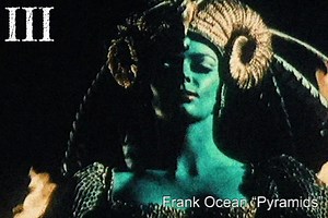 “Pyramids” by Frank Ocean is a great song, but the second half is where it truly becomes amazing. The drums are punchy and groovy, grounding the song in a clean R&B vibe. The melody turns this R&B foundation into something more alternative. A steady synth and brass line set the tone at first, then the beat fully drops and crazy synths and dreamy keys takes it to that next level. Frank’s vocals tie it all together. He sings over the production very naturally and unforced, like he’s floating on th