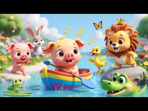 Row Row Row Your Boat 🚣 3D Animated Nursery Rhyme Toddler Songs & Baby Fun
