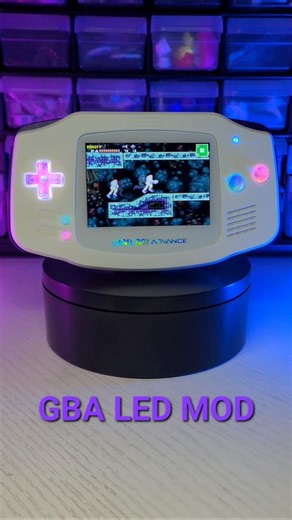 @allythunderhill on Instagram: "Gameboy Advance LED mod Button LED kit from @natalie.thenerd Resin buttons from @labfifteenco #gameboy #gameboymods #diyelectronics #retromodding #gameboyadvance"