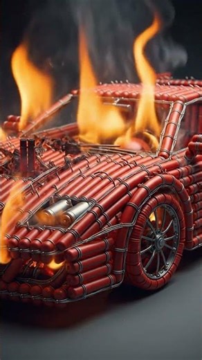 Exploding Car Made of Bombs 💥 Cinematic Destruction in 8K