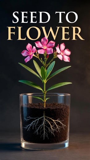 Oleander Growth Timelapse | Seed to Flower in Transparent Pot (Ultra Realistic)