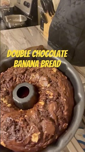 Moist Double Chocolate Banana Bread!One-Bowl Easy Recipe! #chocolate #bananabread#Easy #shorts