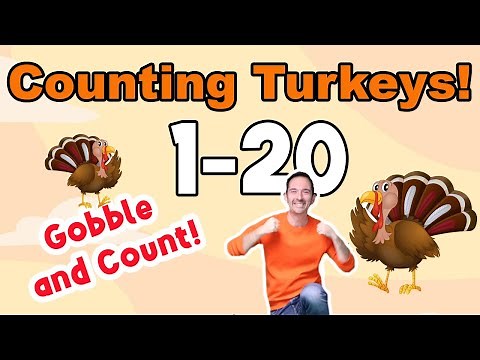 Counting Turkeys 1-20! 🦃 | Thanksgiving Counting Song | Kids Music