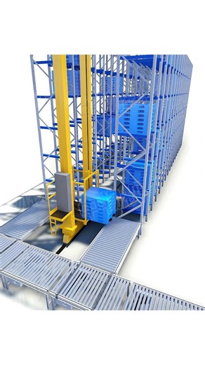 How Does a Stacker Crane Retrieve Pallets See It in 3D! 👀