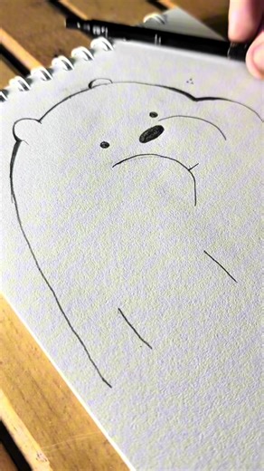‏Ice Bear 🤍✨ #art #cartoon #icebear #fyp #sketch