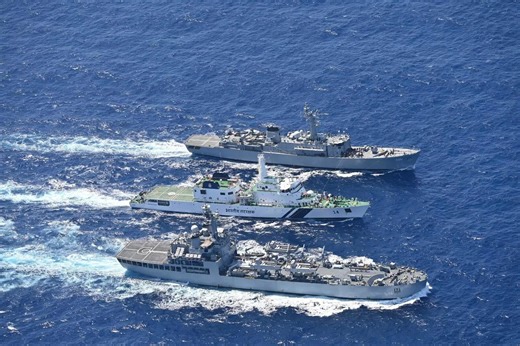 Ships of Indian Navy's first training squadron to be deployed to South East Asia