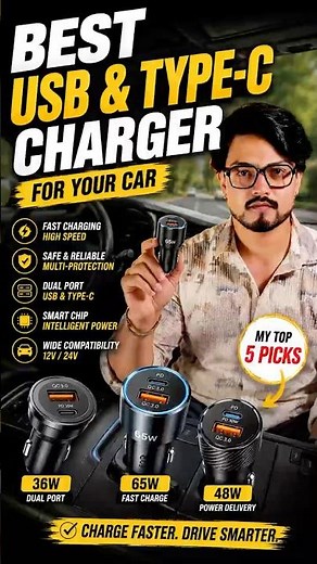 Best USB & Type-C Car Charger for your car | mobile and laptop charger | Fast Charging