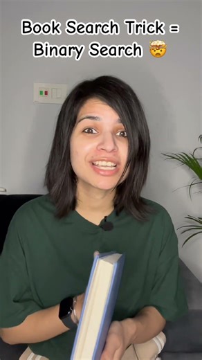 Book Search Trick = Binary Search 🤯 #codewithneha #shorts