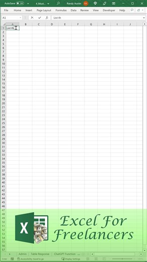 2.5K views · 23 reactions | 勞 Excel just leveled up. From generating sample data to fixing broken formulas and even translating sentences — combining ChatGPT + Excel means your spreadsheet just got smarter than ever. And yes… it even writes your code for you. ⚡ #ExcelTips #ChatGPT #ExcelAutomation #AIPowered | Excel For Freelancers | Facebook