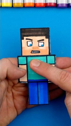 Cute DIY Steve Craft | Paper craft ideas 🎀 #diy #craft #papercraft #shorts #craftideas #minecraft